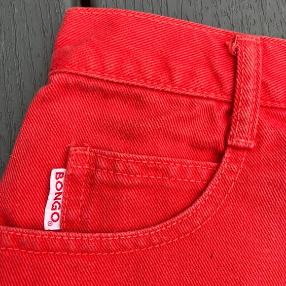 Vintage 90s cherry red high waisted shorts cotton Bongo by Gene Montesano size 9 - Picture 3 of 13